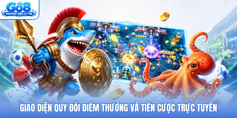 Giao diện quy đổi điểm thưởng và tiền cược trực tuyến